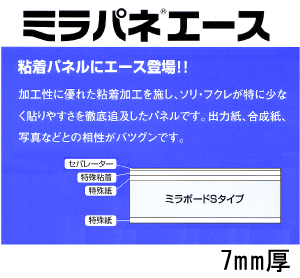 ミラパネエース【片面粘着】7mm厚 800*1100mm(L判) 35枚入り